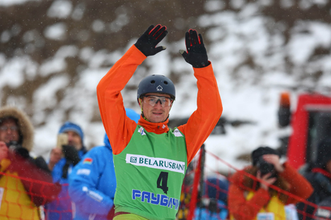 Maksim Gustik of Belarus finished second