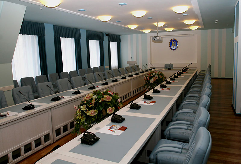 A conference hall in d’Europe Hotel