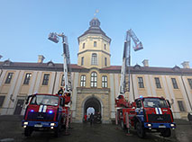 Drills of the Belarusian Emergencies Ministry in Nesvizh Castle