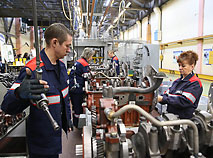 A Minsk Motor Plant assembly line