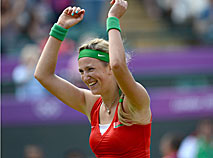 Victoria Azarenka claims bronze in the Olympic tennis women's singles (London, 2012)