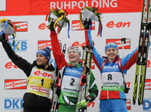 Дарья Домрачева выиграла золото на чемпионате мира по биатлону-2012 в Рупольдинге