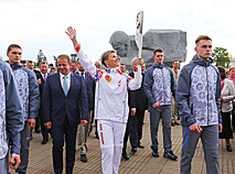 The Flame of Peace relay of the 2nd European Games reaches Brest