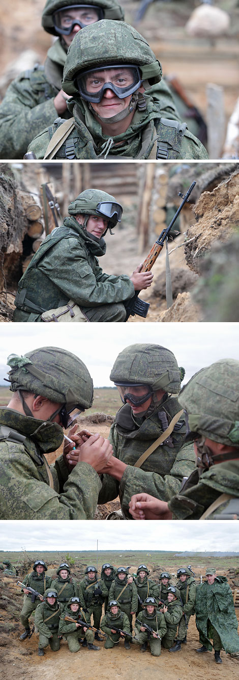 An episode of the Zapad 2017 army exercise in the Borisovsky exercise area