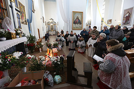 Easter mass at St Joseph Church in Volozhin