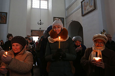 Easter mass at St Joseph Church in Volozhin