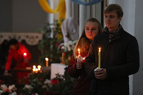 Easter mass at St Joseph Church in Volozhin