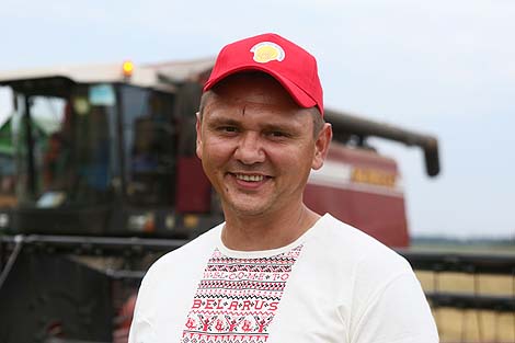 Sergei Taras, a harvester operator in the agricultural company Progress Vertilishki