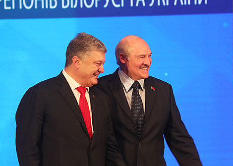 Belarus President Alexander Lukashenko and Ukraine President Petro Poroshenko