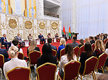 100 years of the Komsomol: The meeting of Belarus President Alexander Lukashenko with activists of the BRSM Youth Union