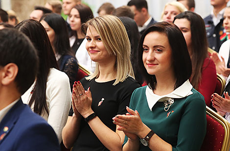 The meeting of Alexander Lukashenko with activists of the BRSM Youth Union in the Palace of Independence