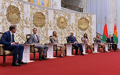 The meeting of Alexander Lukashenko with activists of the BRSM Youth Union in the Palace of Independence