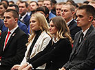 The meeting of Alexander Lukashenko with activists of the BRSM Youth Union in the Palace of Independence