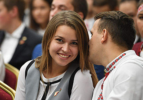 Lukashenko meets with BRSM Youth Union core group in the Palace of Independence