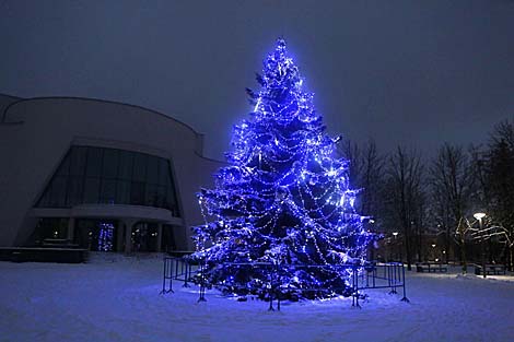 Christmas tree near Grodno Philharmonic Hall