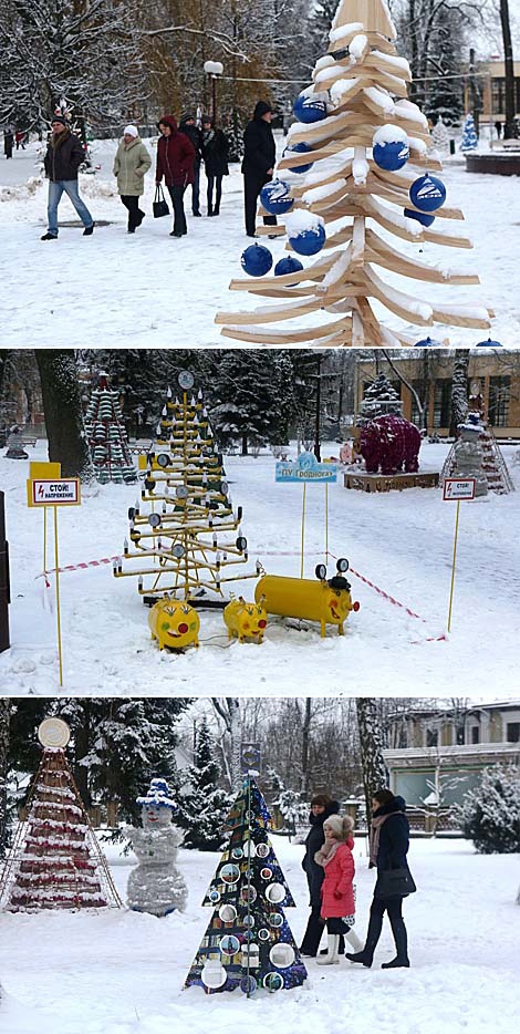 Alley of alternative Christmas trees