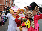 Parade of fairytale characters in Mogilev