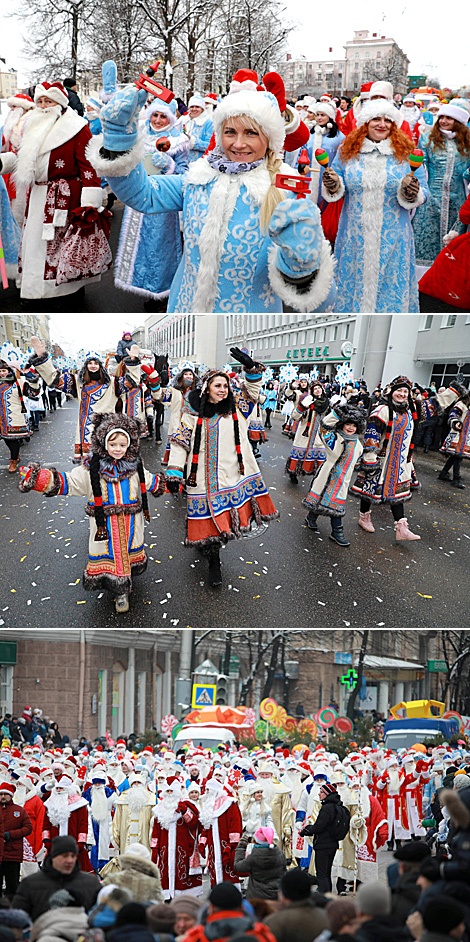 Parade of fairytale characters in Mogilev