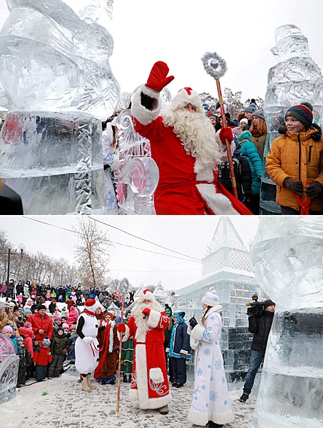 Father Frost’s ice estate in Podnikolsky Park