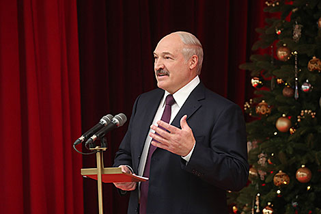 Belarus President Alexander Lukashenko at the first national New Year ball 