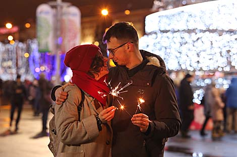 New Year's night in Minsk