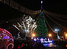 New Year's fireworks in Grodno