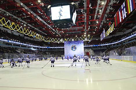 Opening ceremony of Christmas Amateur Ice Hockey Tournament and national junior ice hockey competition Golden Puck