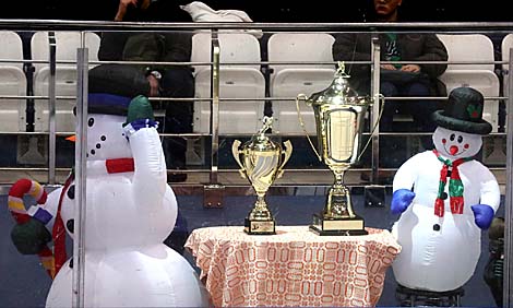 Golden Puck and Christmas Amateur Ice Hockey Tournament cups