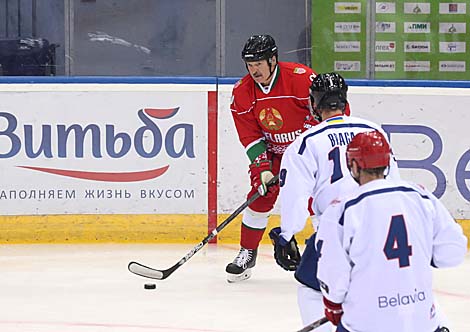 Alexander Lukashenko during the match