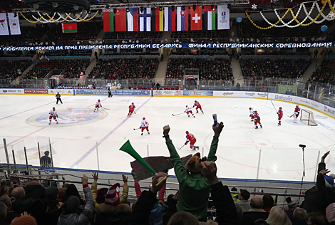 The final match of the 15th Christmas Amateur Ice Hockey Tournament: Belarus vs Russia