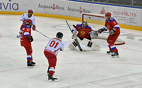 Alexander Lukashenko scores a goal