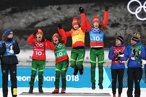 Belarus wins the Women's 4x6km Relay at the 2018 Olympics