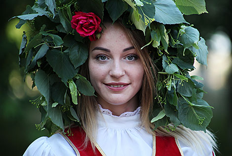 Polina Khodas, a participant of the Bidding Farewell to Rusalki (Mermaids) rite