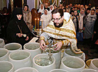 Orthodox believers came for consecrated water to the Convent of the Nativity of the Mother of God in Grodno