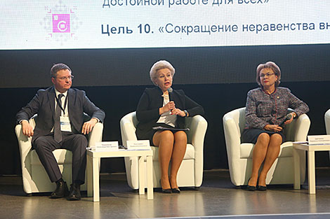 Belarus’ Labor and Social Security Minister Irina Kostevich