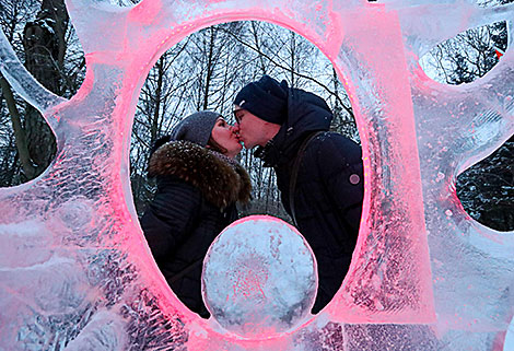 Ice Sculptures in Botanical Garden