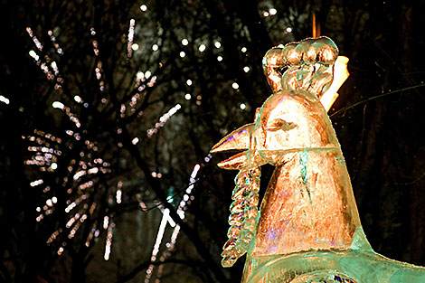 Ice Sculptures in Botanical Garden in Minsk