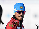 The leader of the overall IBU Cup standings Anton Babikov (Russia) 