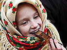 Viktoria Flyorko, a participant of the Gramnіtsy [Candlemas] rite in Lelchitsy District