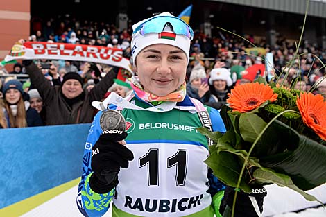 Iryna Kryuko wins IBU OECH Women Pursuit silver in Raubichi