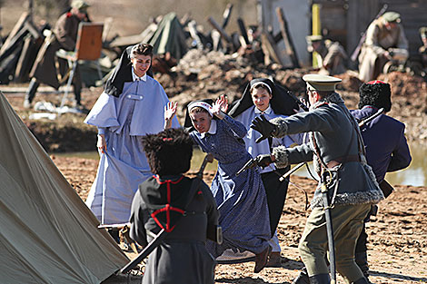 WWI battle reenactment at Stalin Line