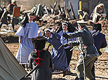 WWI battle reenactment at Stalin Line