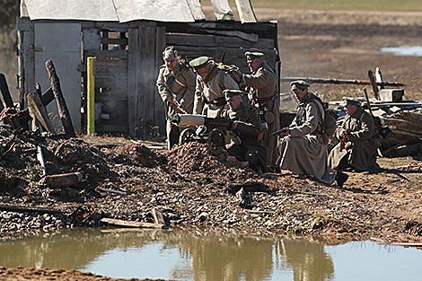 WWI battle reenactment at Stalin Line