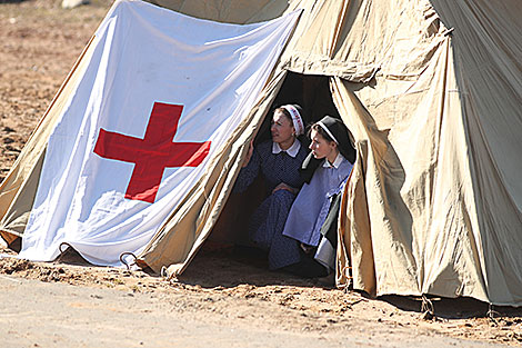 WWI battle reenactment at Stalin Line