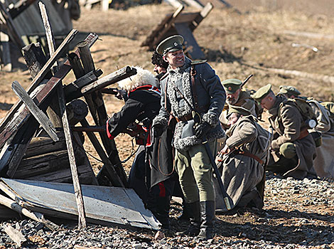 WWI battle reenactment at Stalin Line