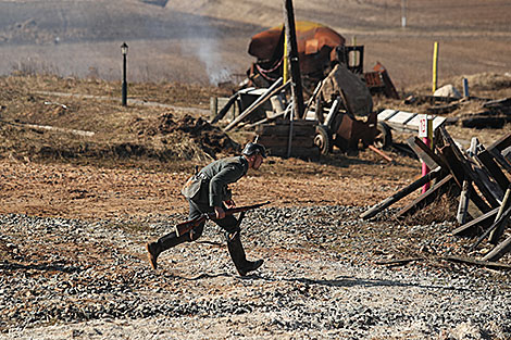 WWI battle reenactment at Stalin Line