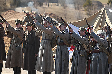 
WWI battle reenactment at Stalin Line
