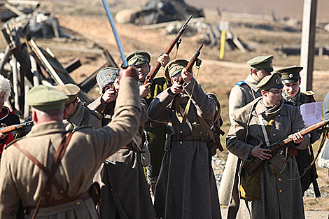 WWI battle reenactment at Stalin Line