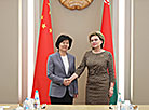 Vice Chairperson of the Council of the Republic Marianna Shchetkina and Deputy Chairwoman of the Standing Committee of the National People's Congress Shen Yueyue 