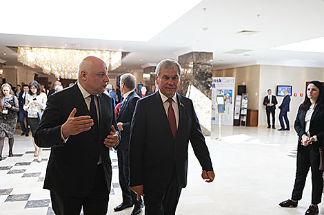 Chairman of the House of Representatives Vladimir Andreichenko and President of the Parliamentary Assembly of the Organization for Security and Cooperation in Europe (OSCE) George Tsereteli 